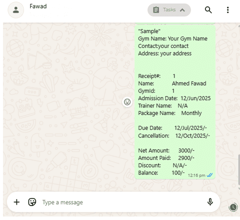 WhatsApp Message